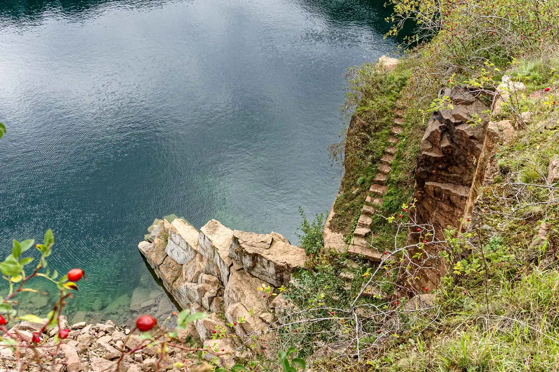 Tauchen im Steinbruch bei Löbejün