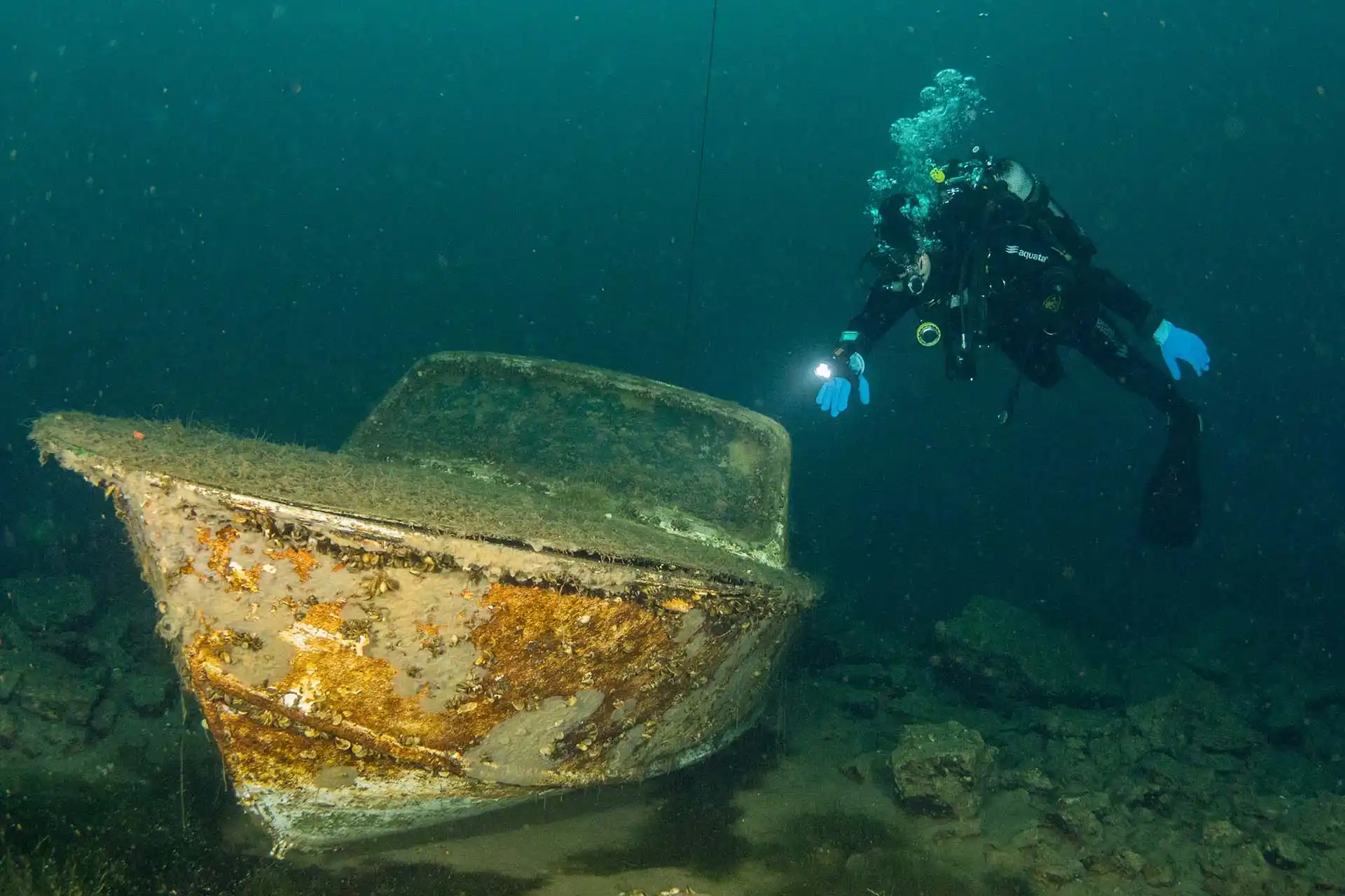 Tauchen im Steinbruch bei Löbejün